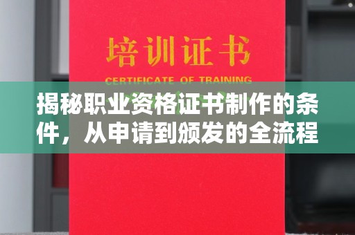 康平揭秘职业资格证书制作的条件，从申请到颁发的全流程解析