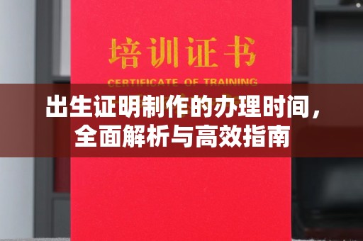 康平出生证明制作的办理时间，全面解析与高效指南