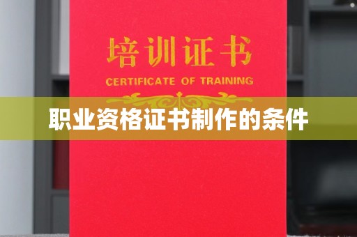 康平职业资格证书制作的条件