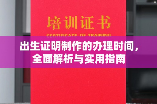 康平出生证明制作的办理时间，全面解析与实用指南